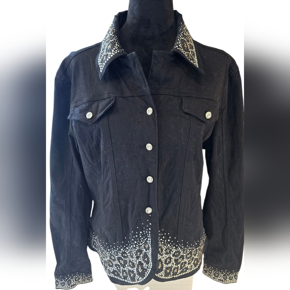 Christine Alexander Black Cotton Jacket With Bling